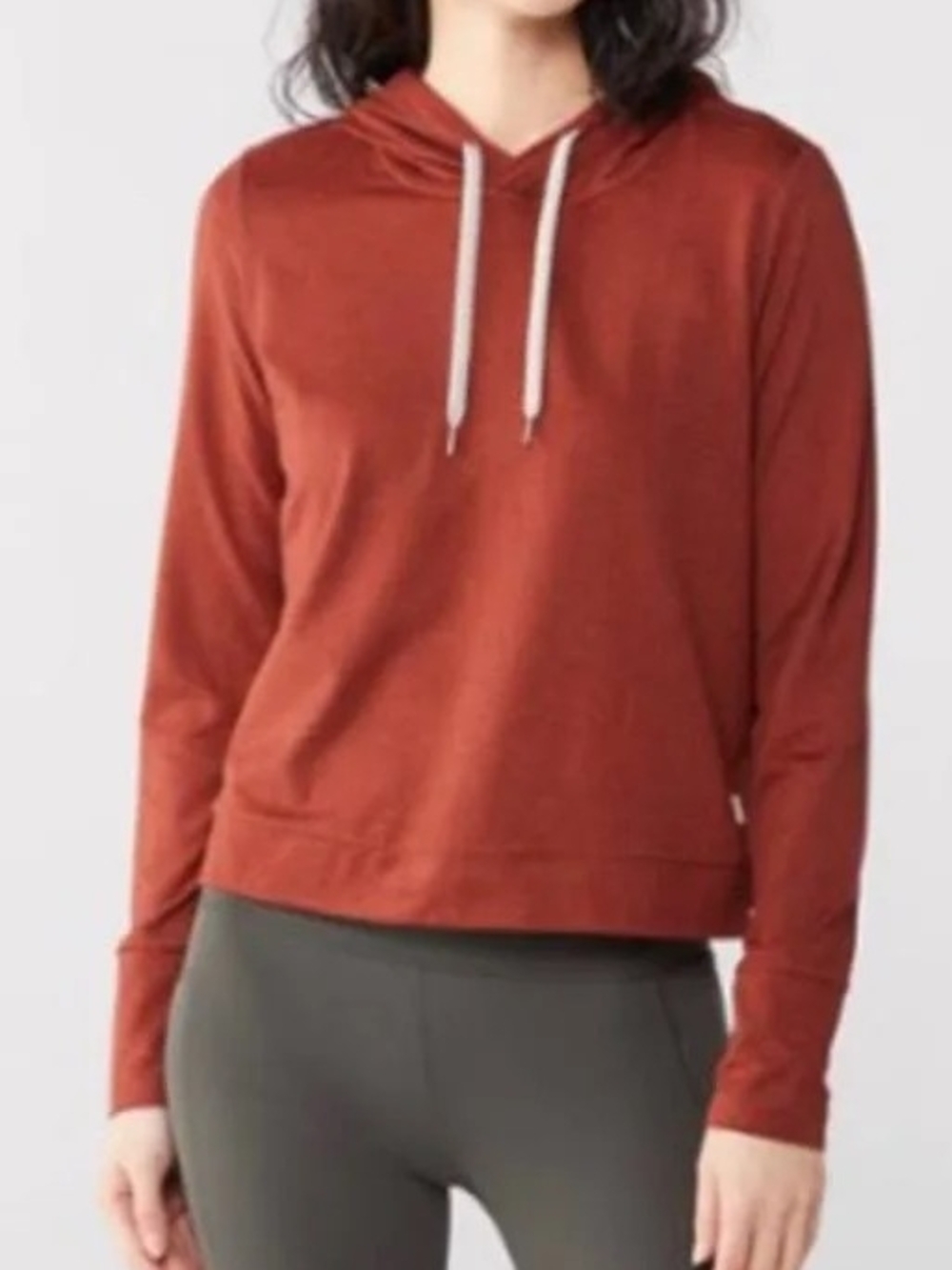 Vuori Rust Red Lightweight Drawstring Hoodie